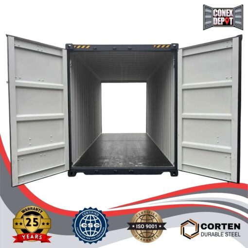 a 20ft high cube double door shipping container