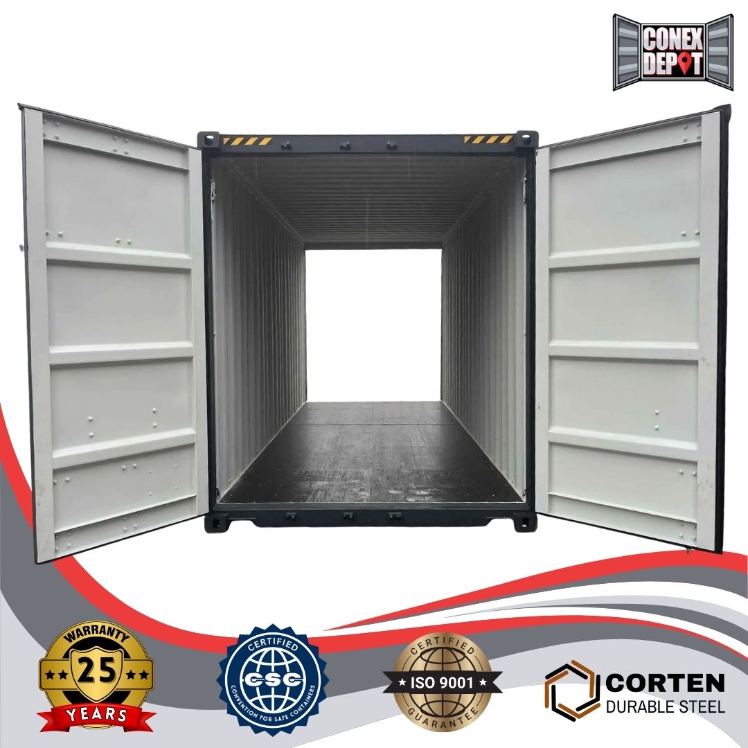 a 20ft high cube double door shipping container