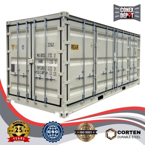side view of a 20ft side opening shipping container