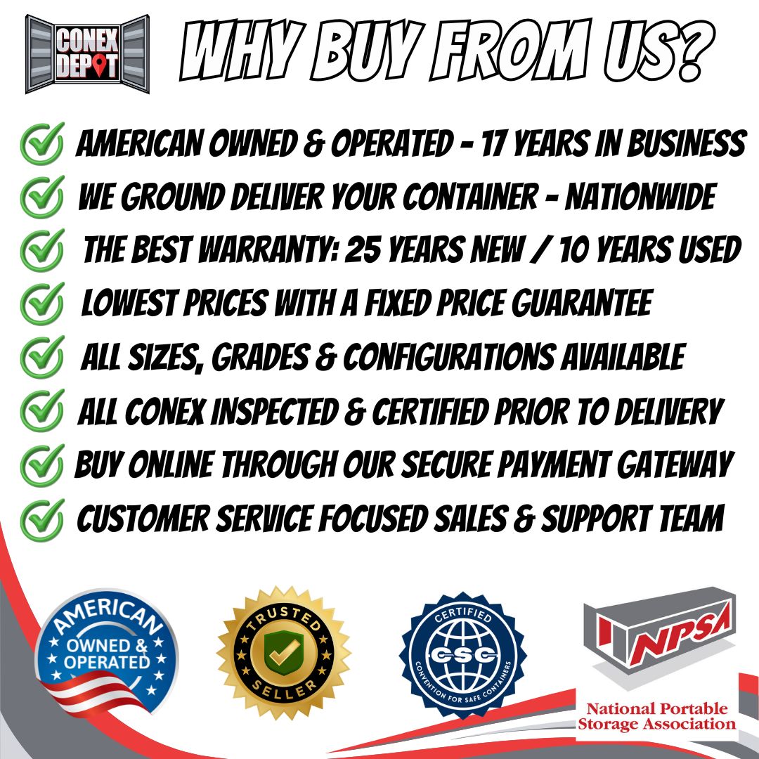 reasons to buy from Conex Depot