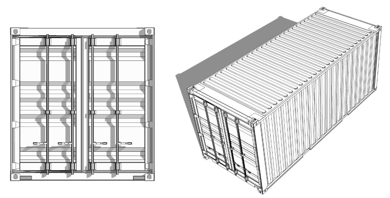 20 foot shipping container drawing